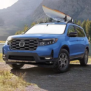 Sunshade for Honda Passport Windshield Sun Shade Custom Fit 2019-2024 2025 Honda Passport, Sport, EX-L, Touring, Eliten, SUV Accessories Foldable Sun Visor Front Window Shield Protector Block UV Ray