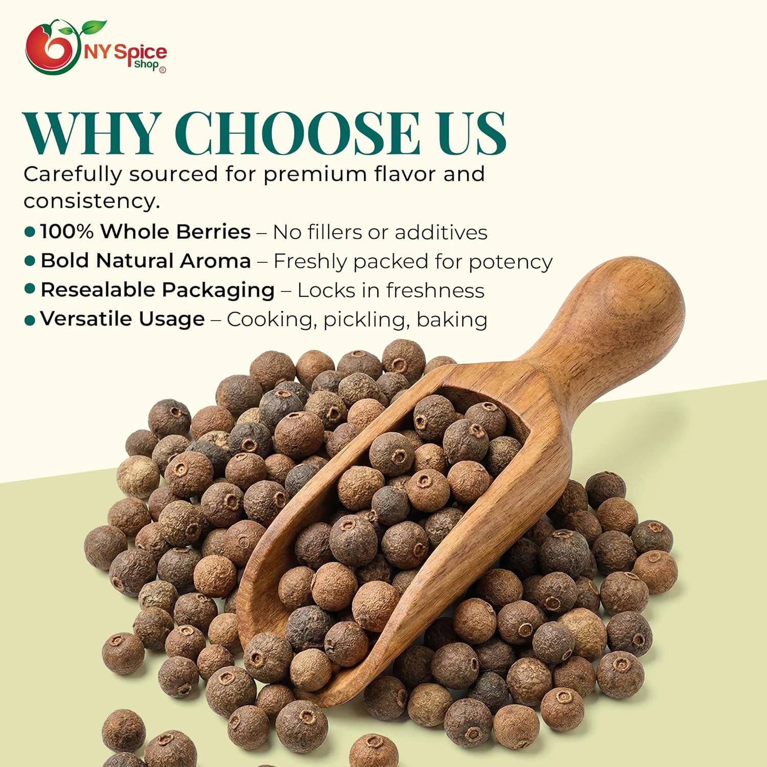 NY SPICE SHOP Pimento Whole Seeds - 5 Pound Dried Pimento Seeds - Allspice Berries - Jamaican Pimento - Used for Cooking Seasoning Pickle, Curries, Sauces, Soups - Natural & Fresh