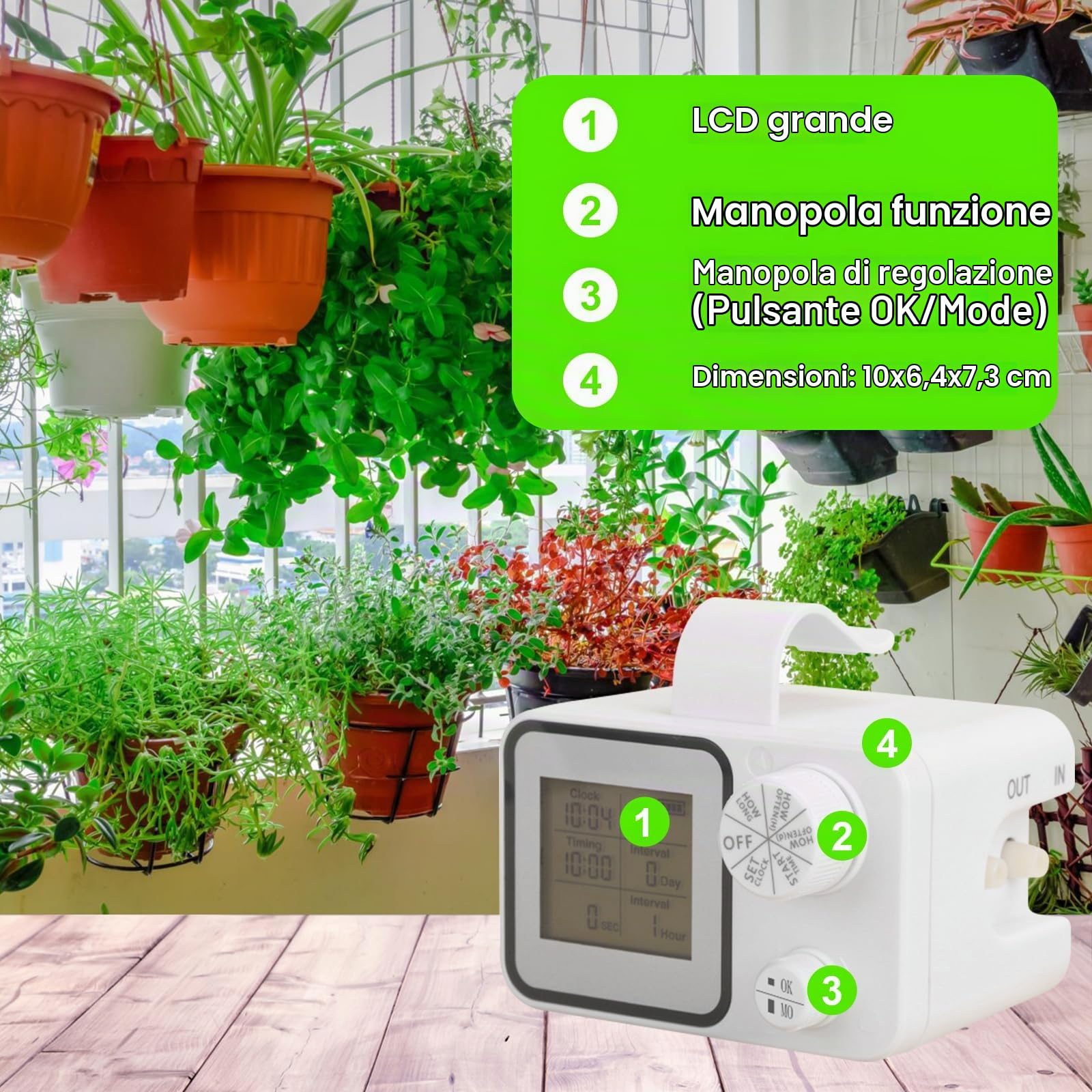 Sistema Irrigazione Automatica per Vasi Kit Irrigazione a Goccia Innaffiare Piante Vacanza per 15 Piante in Vaso da Interno, Balcone