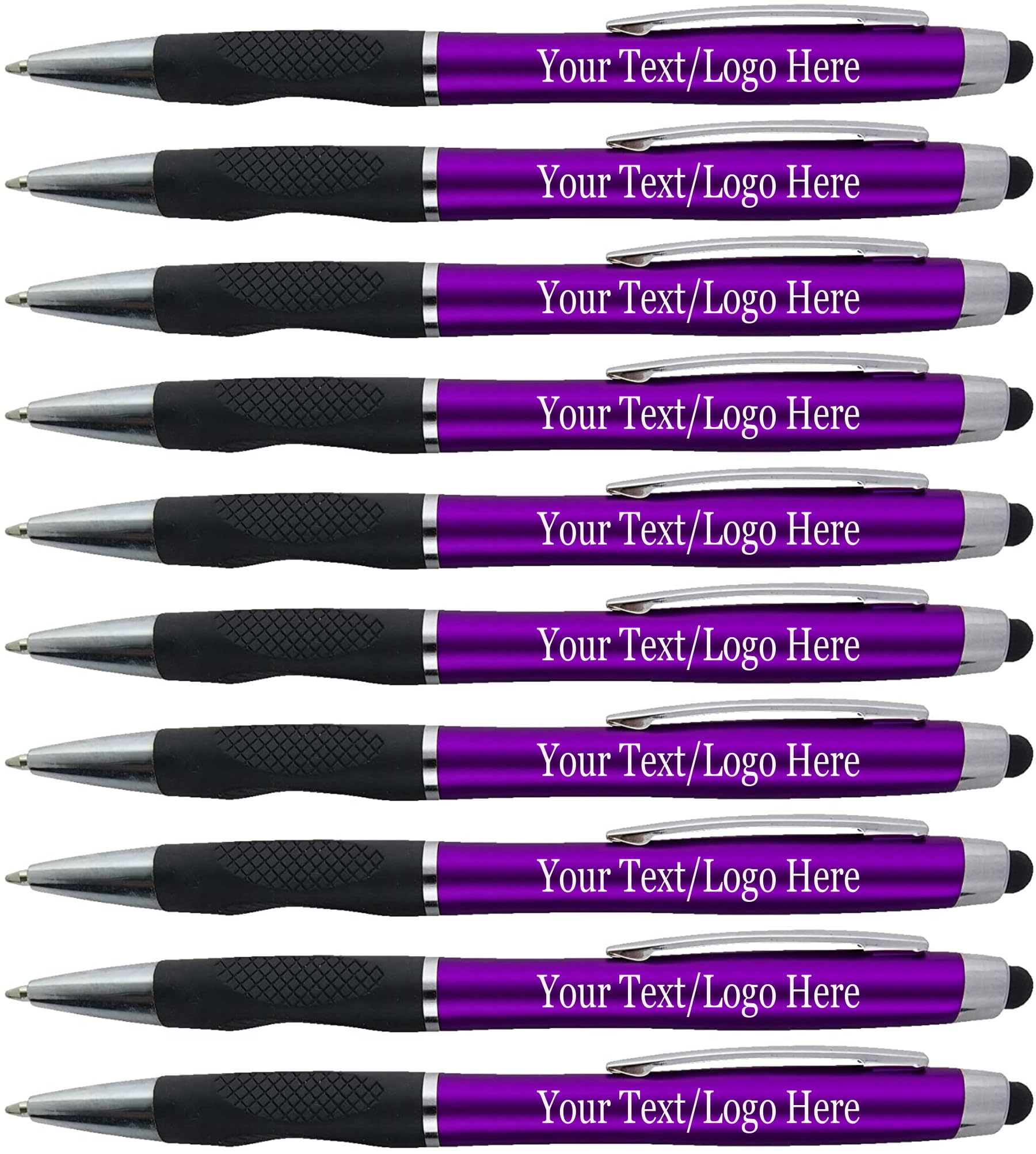 Personalized Stylus Pens With your Custom Logo or Text-300 Pack Bulk-for Businesses, Parties, and Events, 2 in 1 Ballpoint Pen + Capacitive Stylus for
