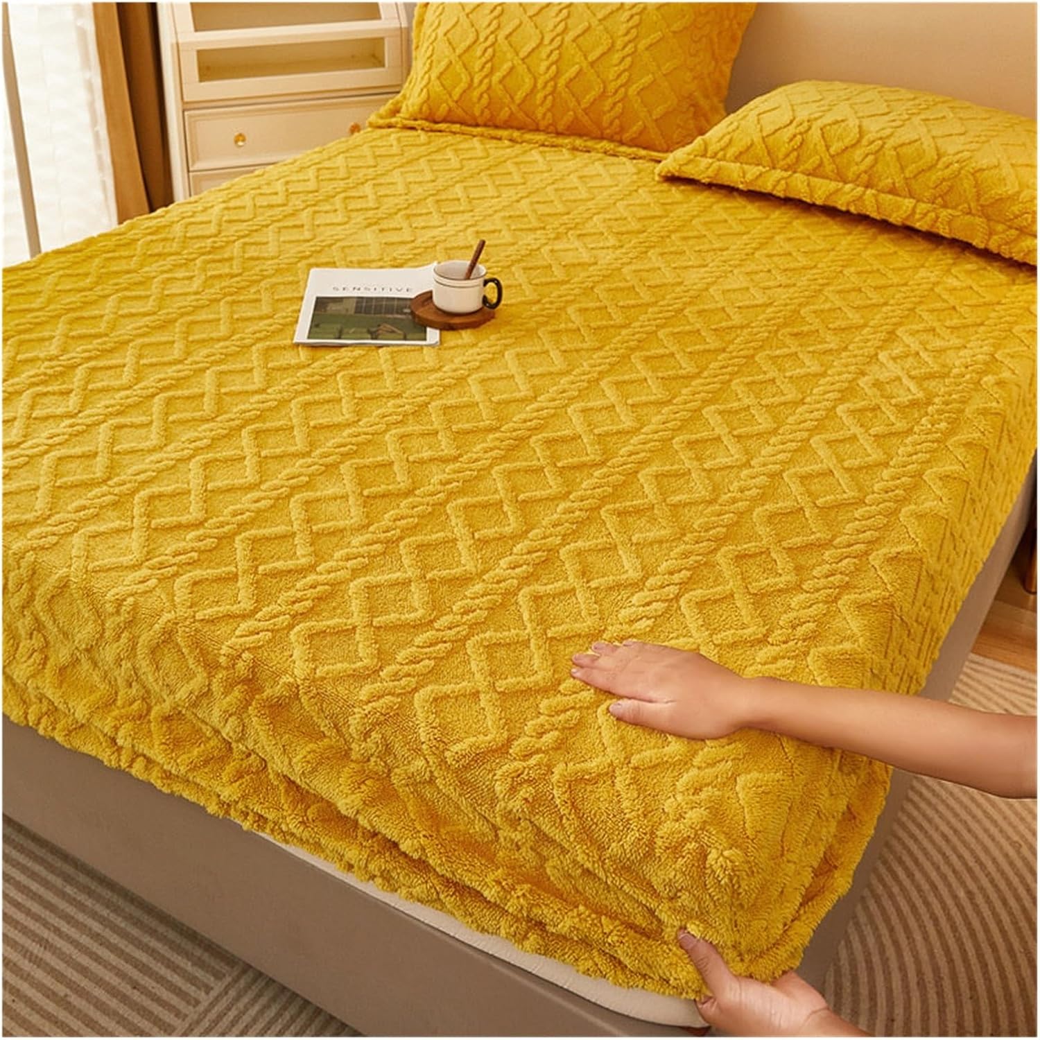 MCHDMI Winter Warm Bed Sheet Velvet Bedding Single Plush Drap De Lit 2