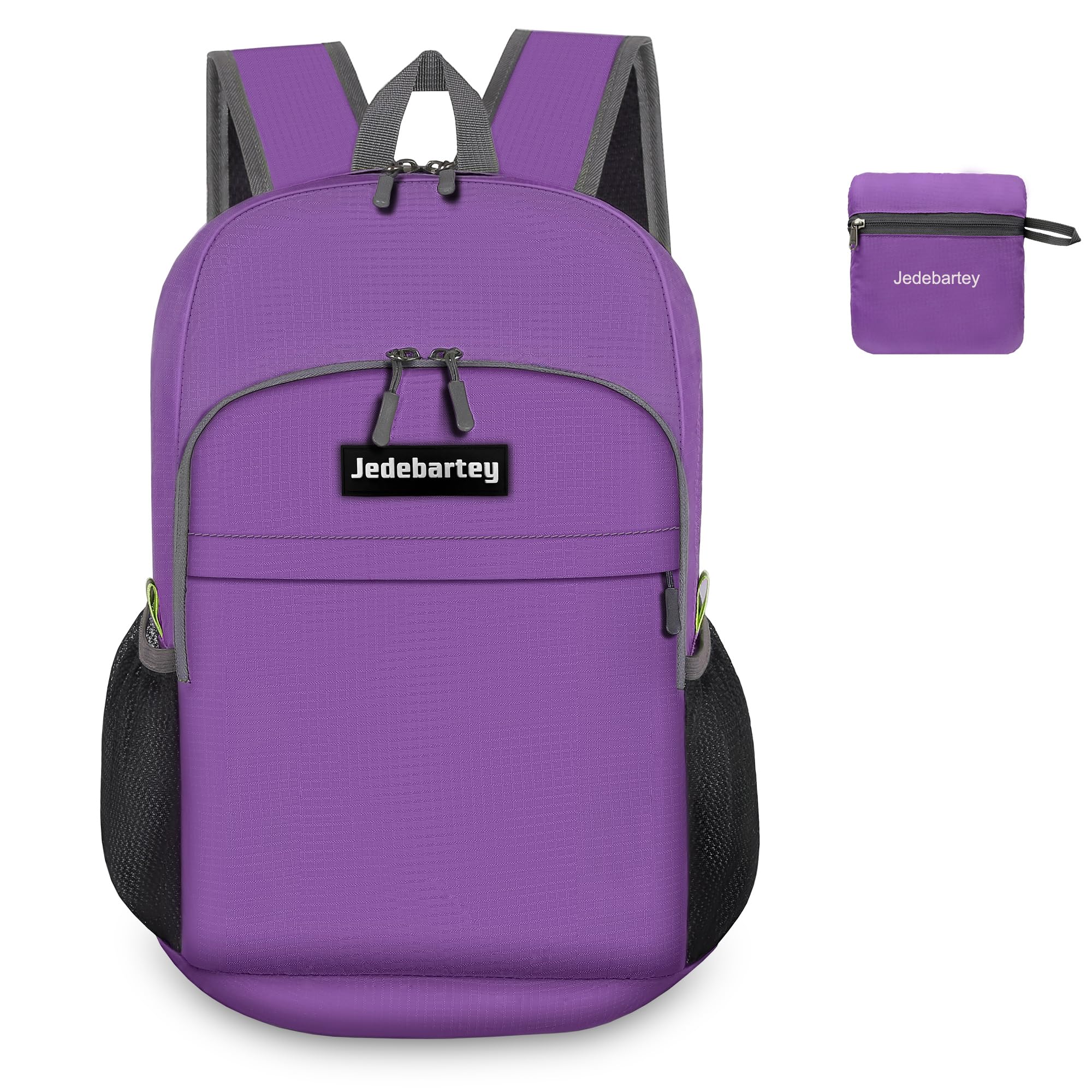 Jedebartey Rucksack, 20L Ultra Lightweight Backpack Foldable Hiking Daypack Small Travel Day Bag for Men Women Kids Outdoor Sports Camping Mountaineering Walking Cycling Climbing (Purple)