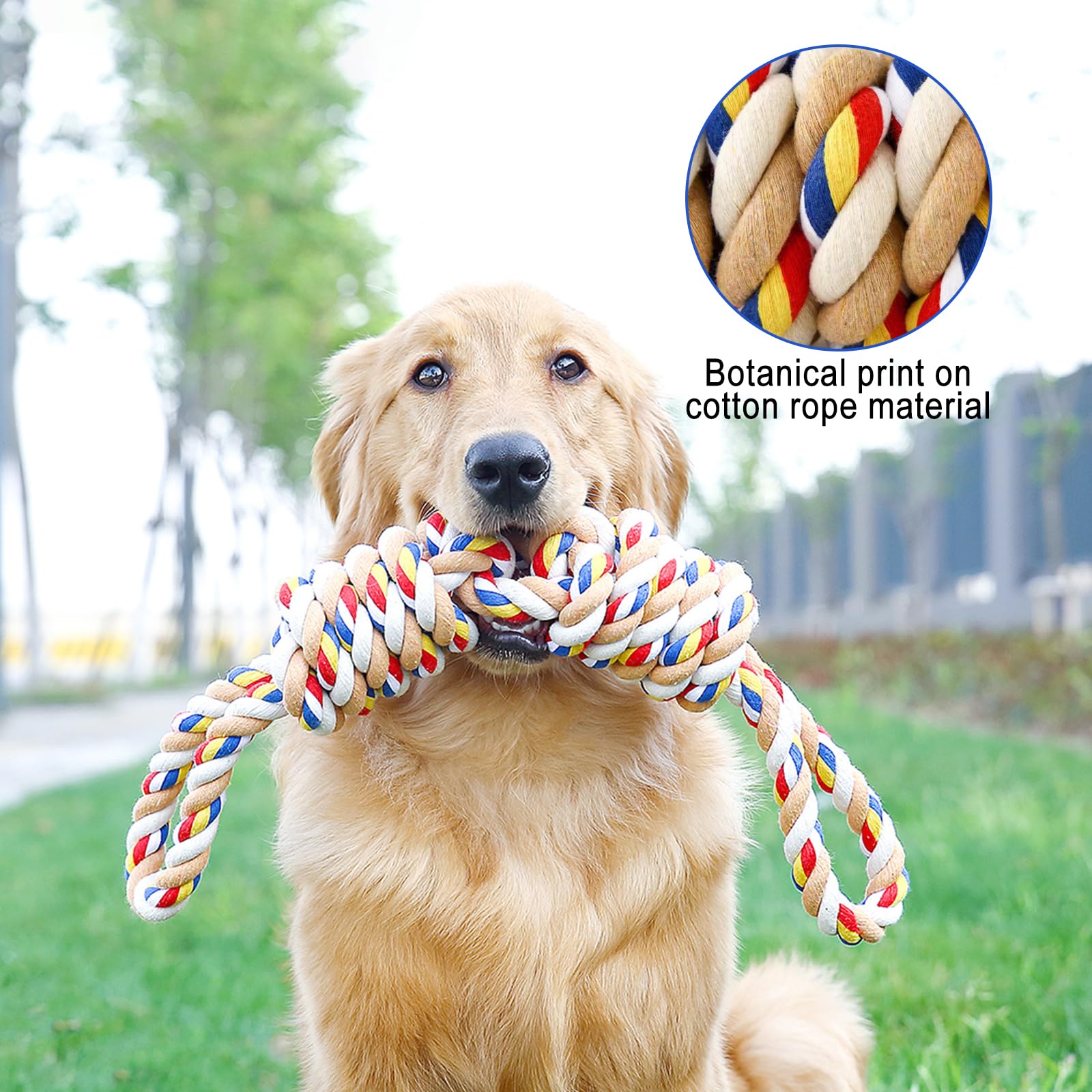 WideSmart 3 Pcs Dog Toys, Tough Dog Chew Toy,Dog Rope Toy,Dog Toys Indestructible,Sturdy Rope - Image 3