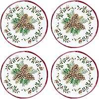 Vista 1 de UP UPware Pinecones Platos de melamina redondos para postre, platos pequeños de servir, decoraciones de Navidad, para aperitivo, aperitivos