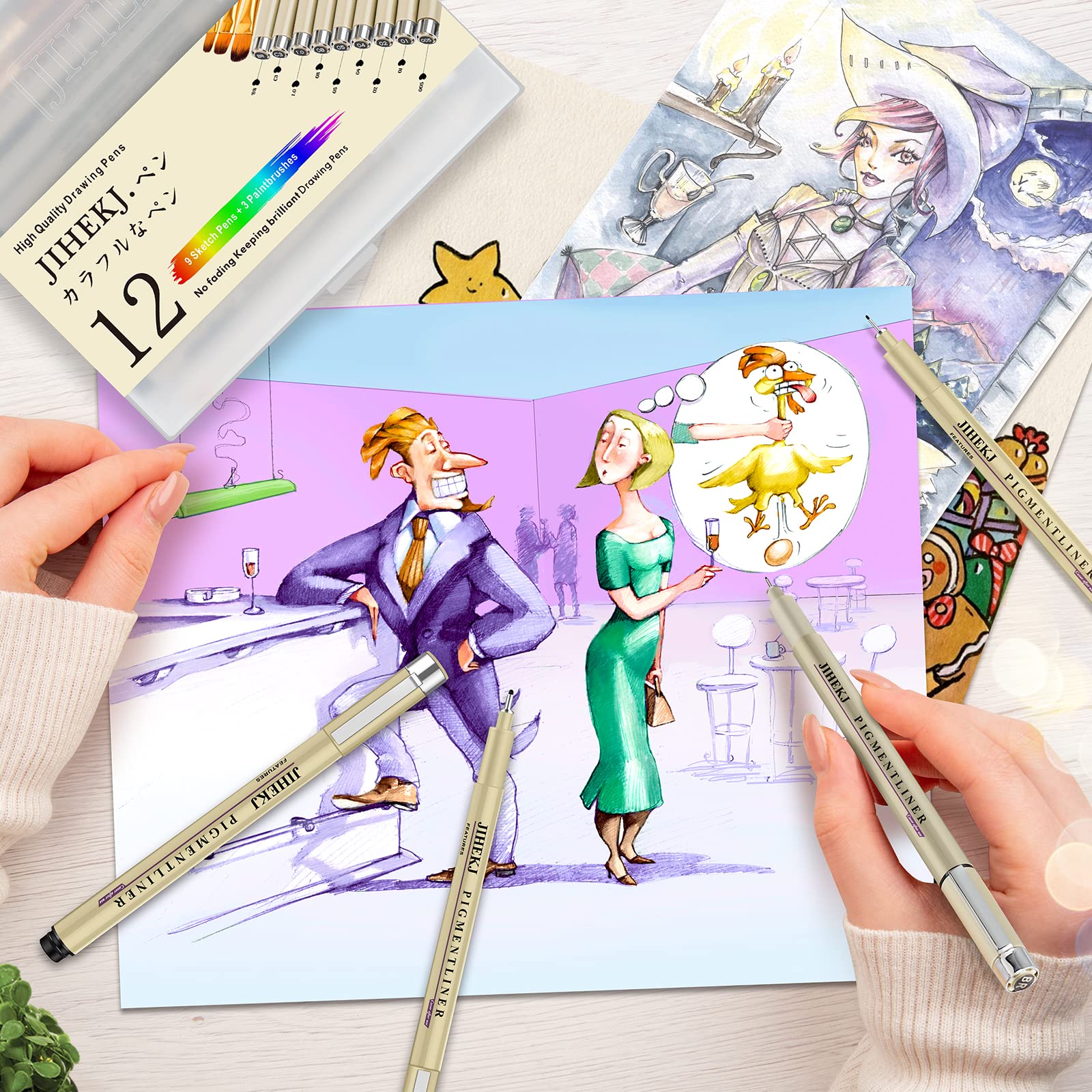 Buy Drawing Pens Anime Pens Sketch Pens Precision Multiliner Pens