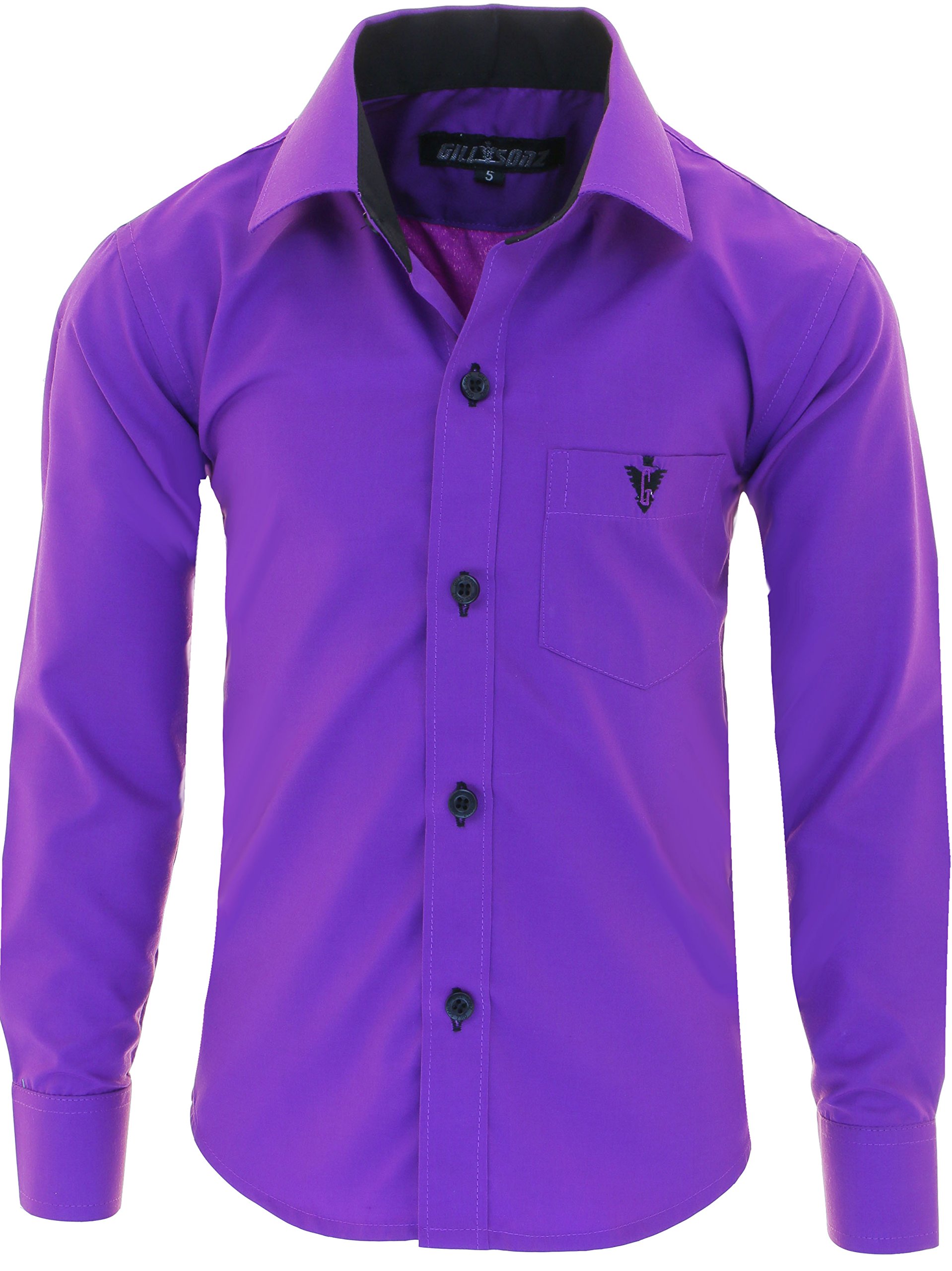 GILLSONZ A7vDa - Camisa de manga larga para niños, fácil de planchar, con 10 colores, talla 86Bis158