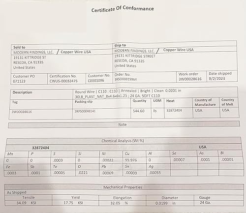 Miniatura 4 de Alambre de cobre desnudo de 24 Ga, carrete de 100 pies (suave muerto)