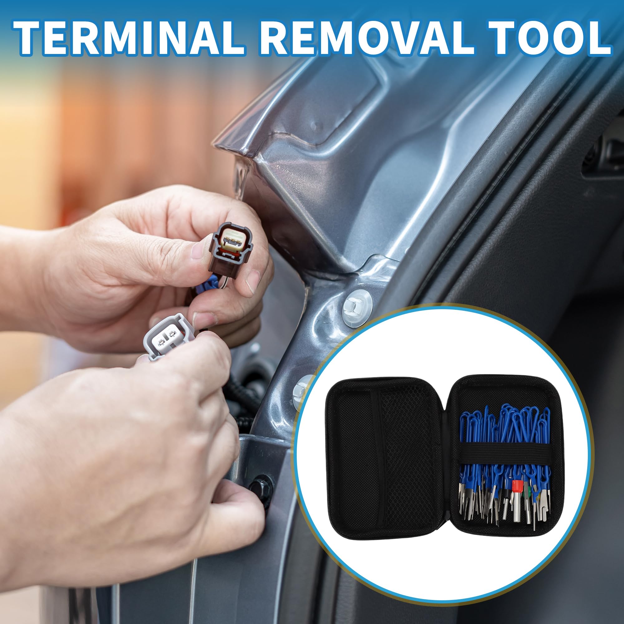 A ABSOPRO Terminal Removal Tool Assortment Kit Wire Connector Terminal Pin Extractor Kit Blue 36 Pcs, 16x11x4.5cm - Image 2