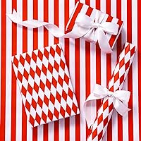 Vista 10 de RUSPEPA Rollo de papel de regalo reversible, mini rollo, rayas blancas y negras y patrón de diamantes para regalo de cumpleaños, bodas