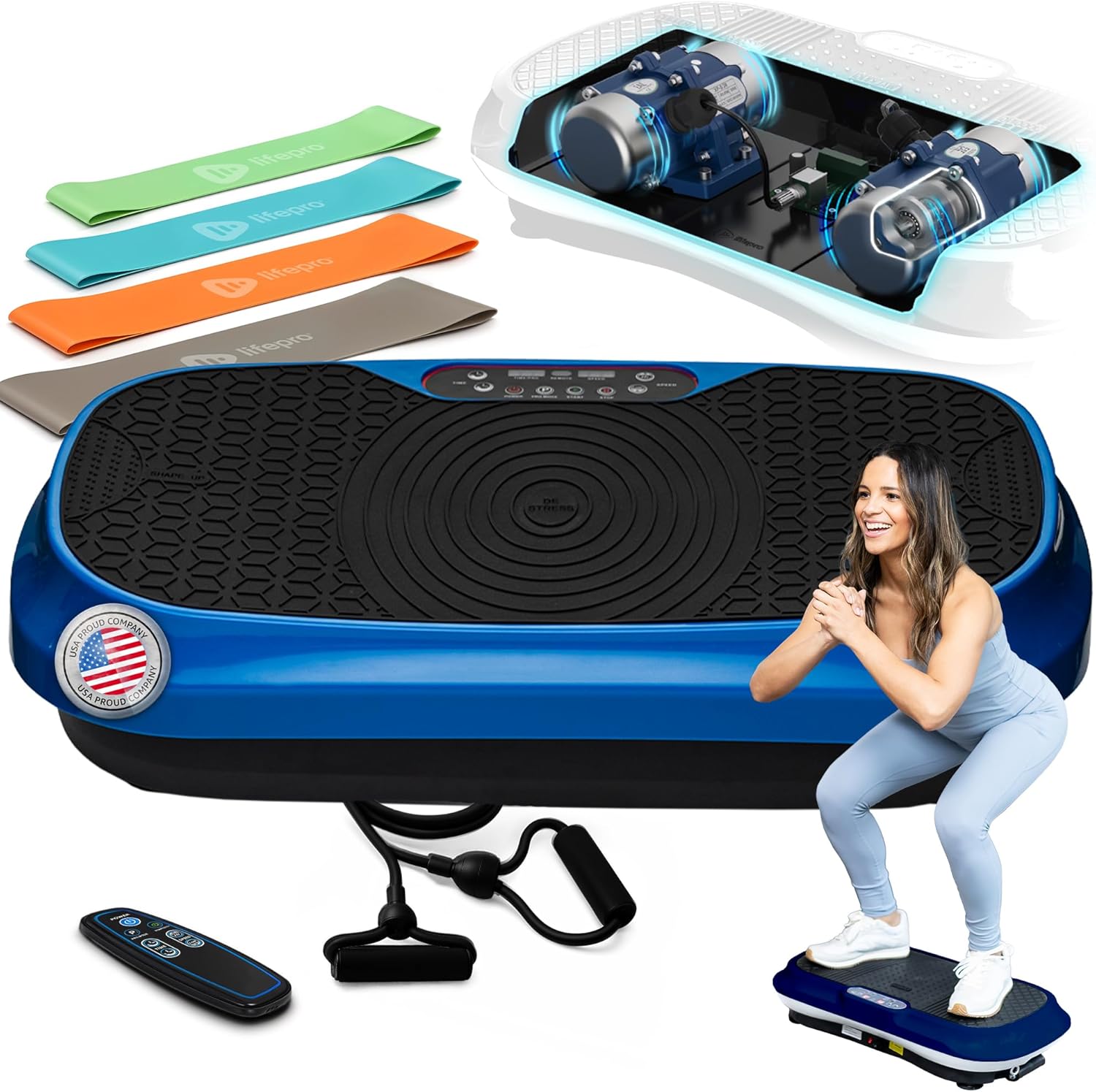 Lifepro Vibration Plate for Lymphatic Drainage – Whole Body Vibrating Platform Exercise Machine for Muscle Toning & Recovery with Remote Max Load 260 lb