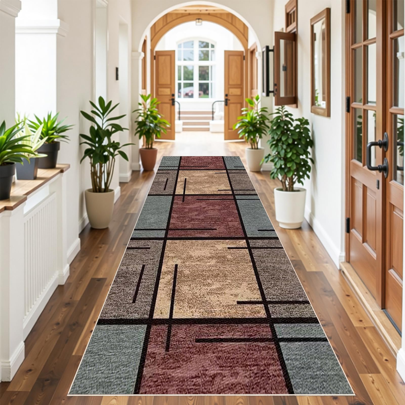 Runner Rugs For Hallway, Kitchen Runners Non Slip Washable Carpet Runners Long Absorbent Hall Runners For Hallway Entryway Corridor Bedroom Door Mat Floor Carpet for Entrance Narrow Rug 80 x 500 cm