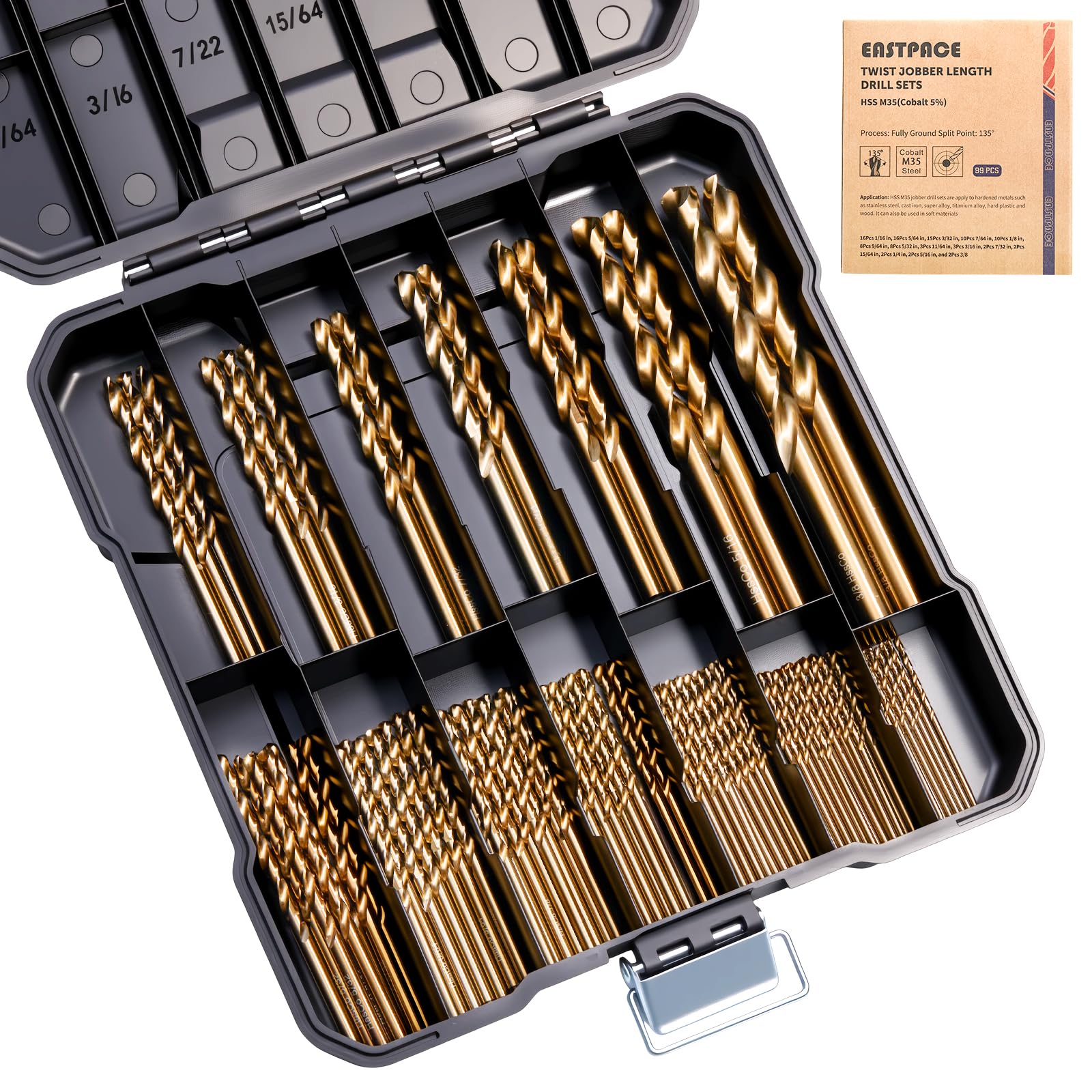 Cobalt Drill Bit Set - 29 Pieces for Metal, Wood & More -9