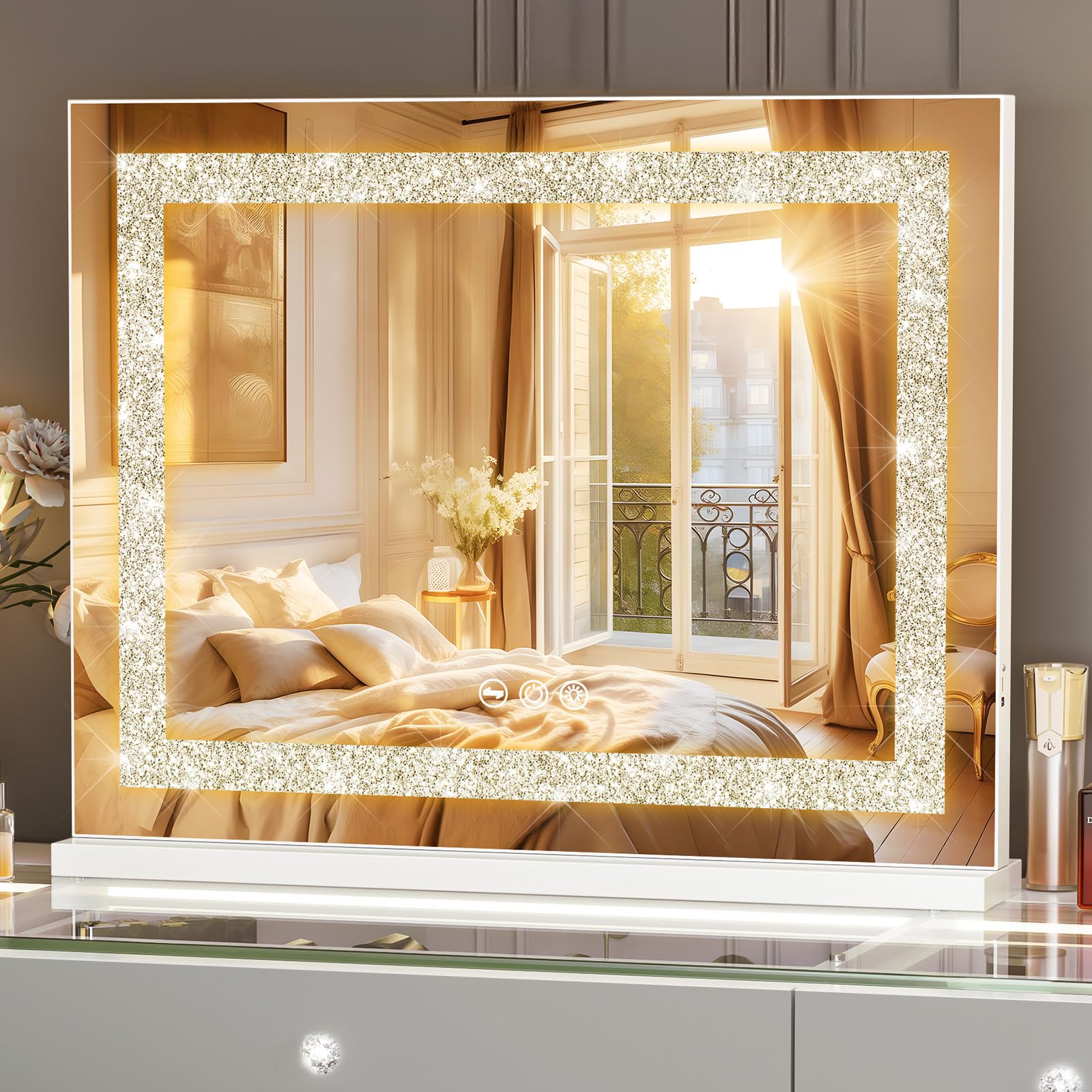 Amazon.co.jp: FENCHILIN 女優ミラー ハリウッドミラー メイク 鏡 卓上