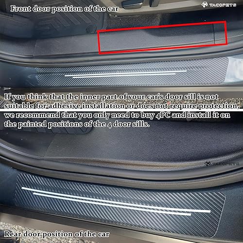 Miniatura 9 de TACOPETS Protector de umbral de puerta, Protección contra arañazos del umbral de puerta (Adecuado para la mayoría de modelos de automóviles), Tiras