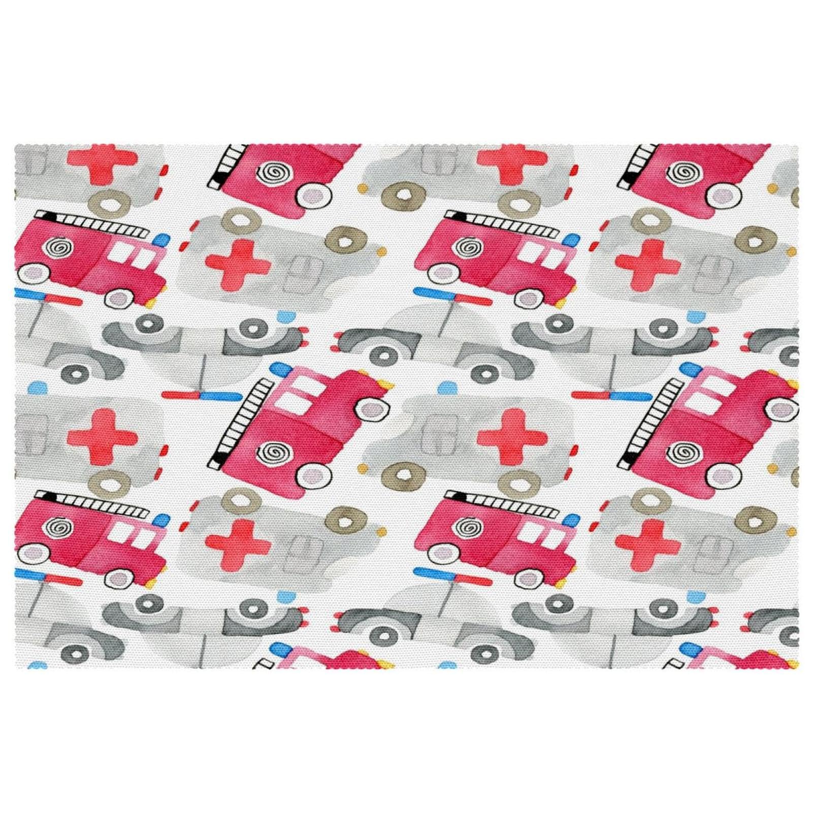 Sets de table antidérapants pour protéger la table des enfants fans de voitures de police