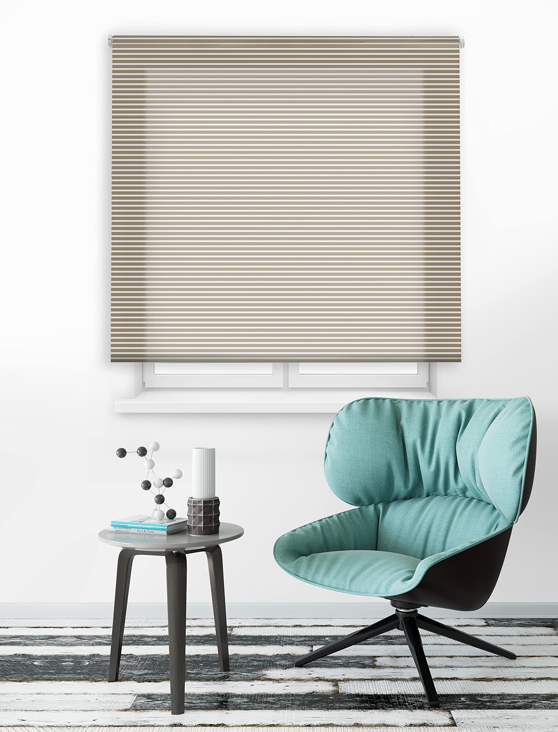 Blindecor Ara Tenda a rullo traslucida tinta unita - Lino, 140 x 200 cm (Largh e
