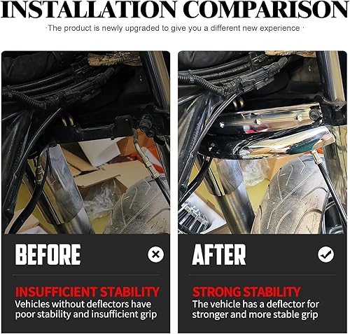 Miniatura 4 de HDBUBALUS Deflector de viento de triple árbol inferior de motocicleta apto para Harley Touring Electra Glide Road Glide Road King Street Glide