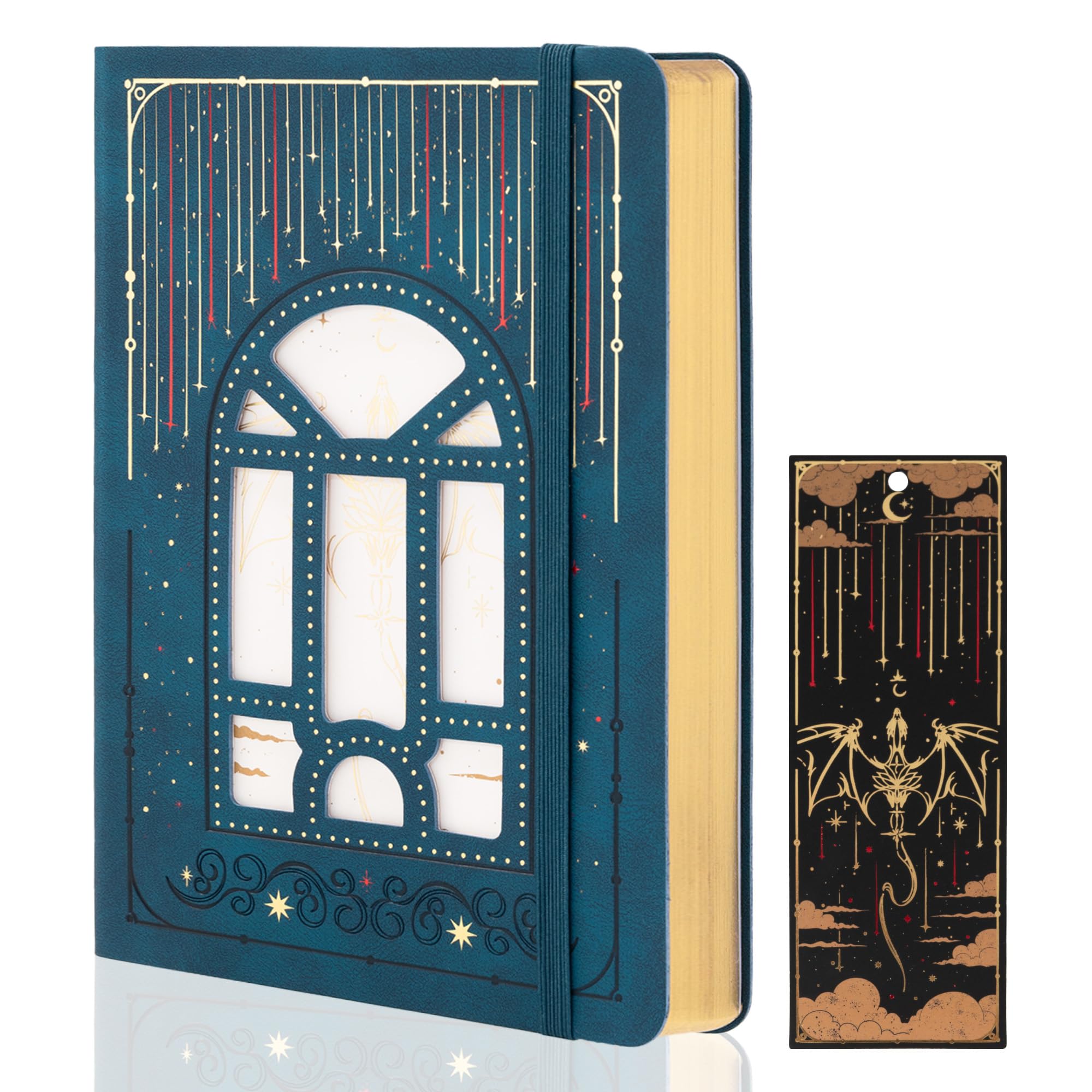 TIEFOSSI Lined Journal Notebook for Men & Women, Dragon Notebook with Hollow Out Cover Design, A5 Hardcover Journal with Bookmark for Boy, 100 GSM Thick Paper and 320 Numbered Pages
