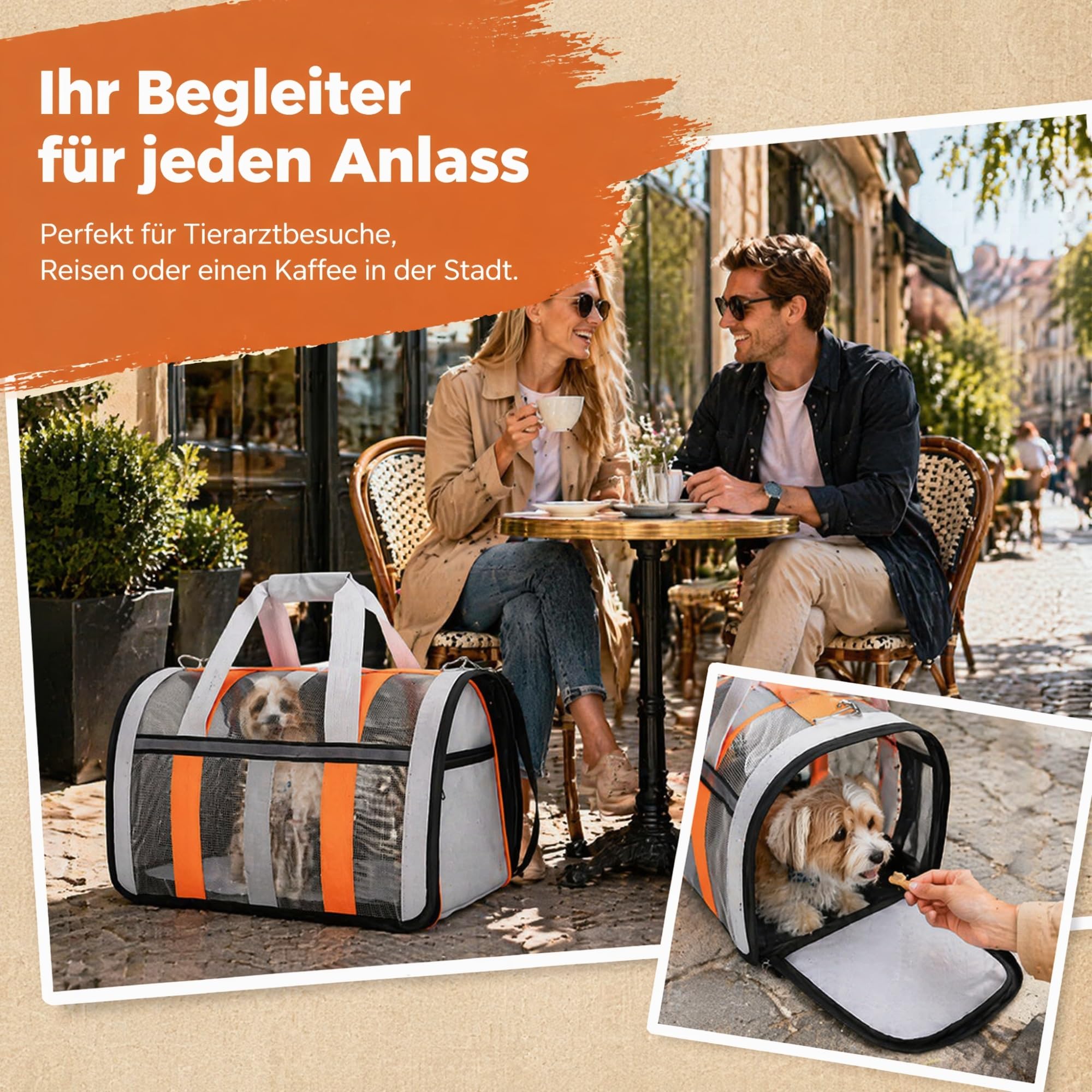 Hund Reisetasche,Transporttasche Für Haustiere,Netzstoff Faltbar Atmungsaktiv Robust Tragbar Transportabel, für Katzen & Hunde Bis 10 Kg