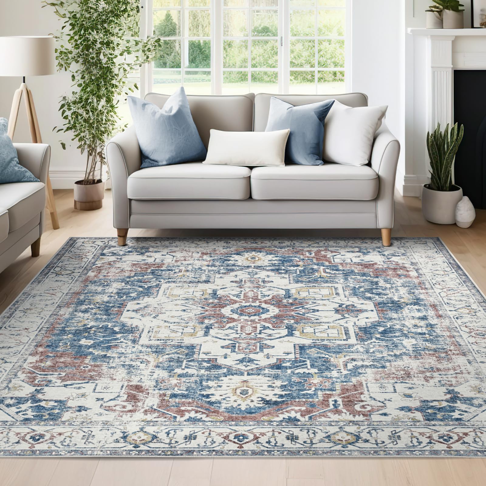 Amazon.com: COZYLOOM 8x10 Vintage Area Rugs for Living Room Washable ...