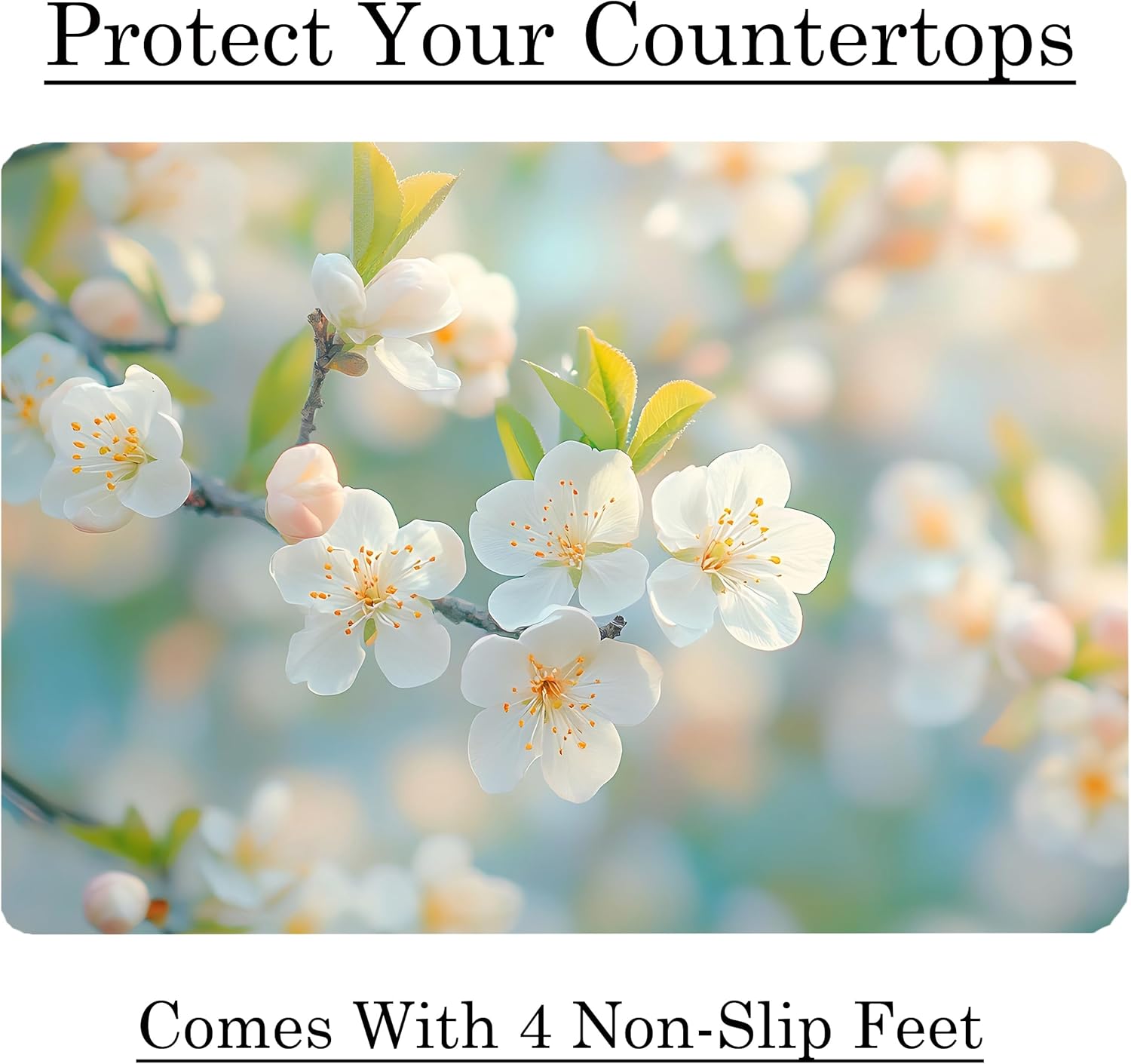 Spring Season Flowers Bloom Pattern Kitchen Glass Cutting Board Decorative Mother's Day Gift For Spring Flowers (Bloom)