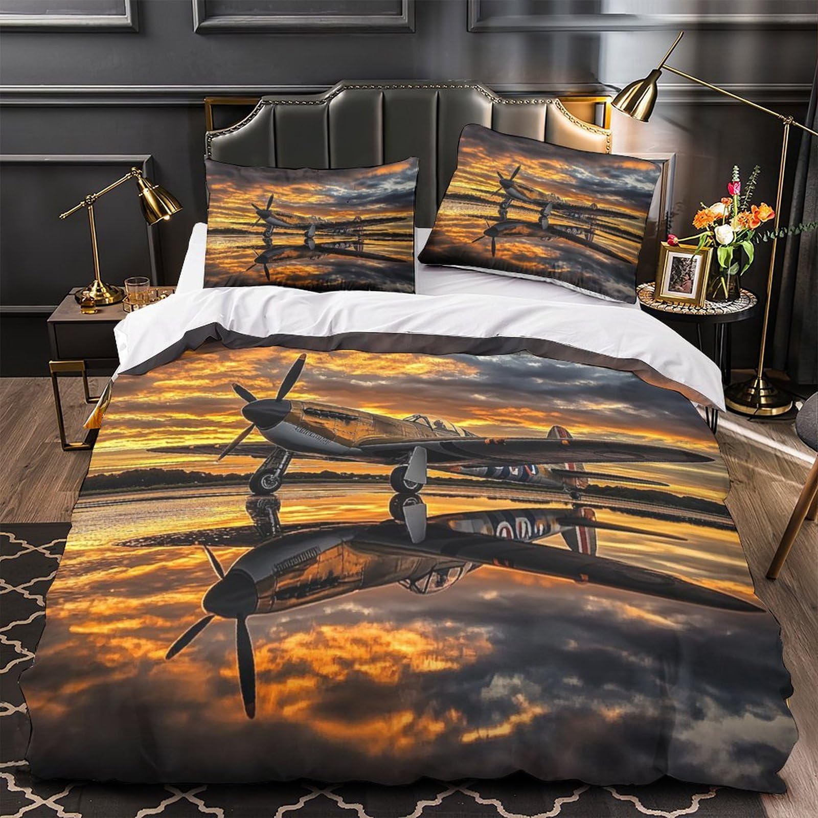 Housse de couette manettes de jeux en microfibre ultra douce parure de lit 3D lit double King