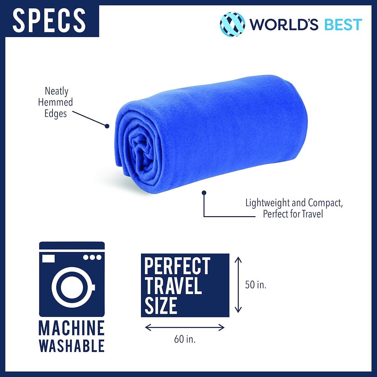 World's Best Cozy-Soft Microfleece Travel Blanket, Pink