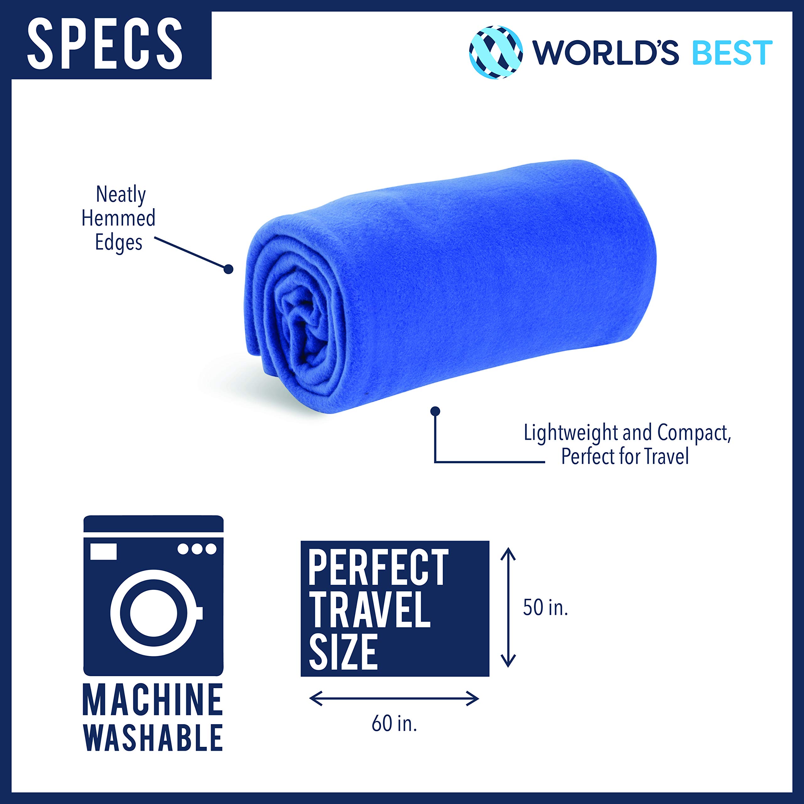 World's Best Cozy-Soft Microfleece Travel Blanket, Pink