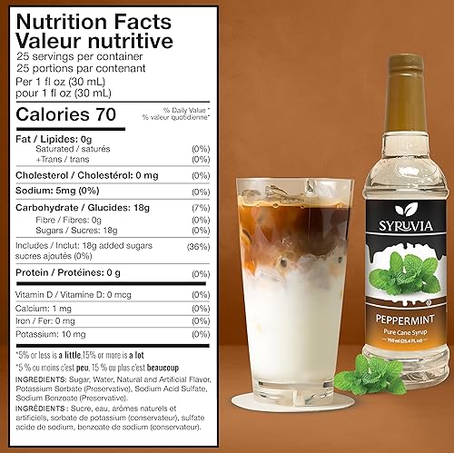 Miniatura 2 de Syruvia - Jarabe Peppermint para saborizar café, 25.4 onzas líquidas