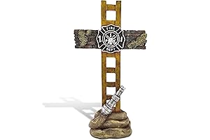 Traditional Firefighter Standing Cross Home Decor