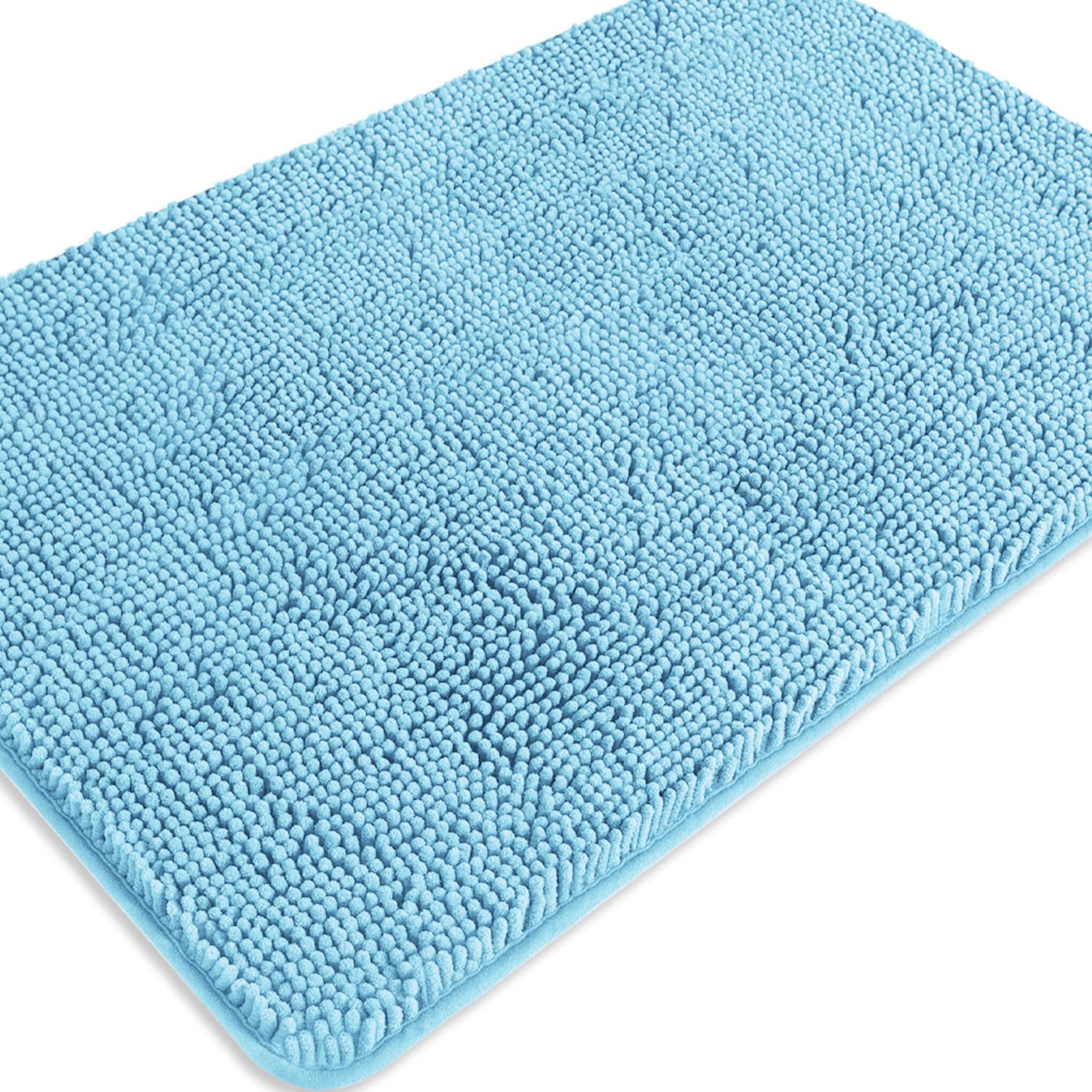 PureSwan Sky Blue Bathroom Rugs – Absorbent and Washable Bath Mat, Non-Slip, Thick Soft Chenille Bath Rugs for Bathroom Floor, Shower, Sink - 24" x 36" — image 1