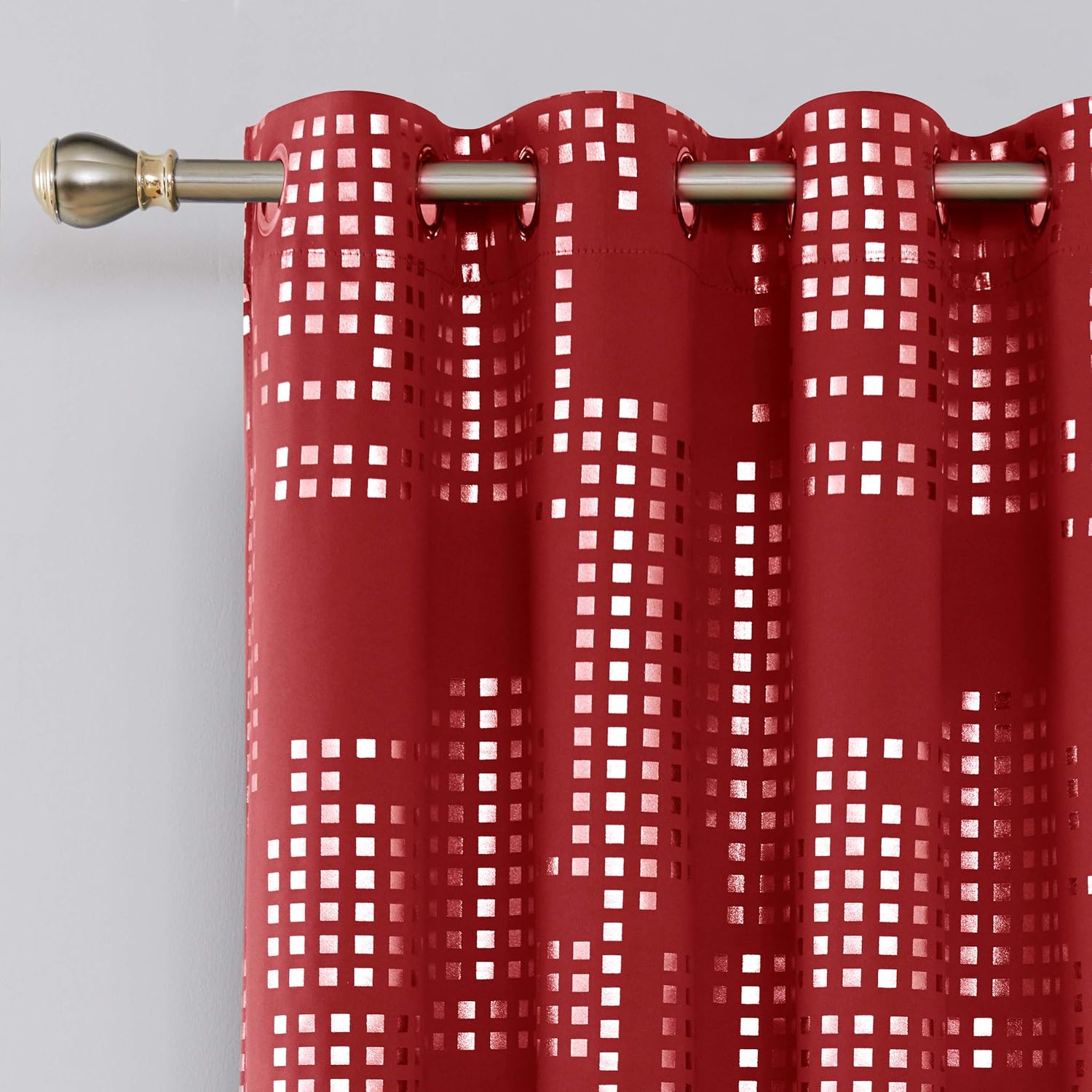 Deconovo Blackout Curtains Room Darkening Thermal Insulated Draperies Grommet Window Treatments for Bedroom Red 52 x 54 Inch 2 Panels