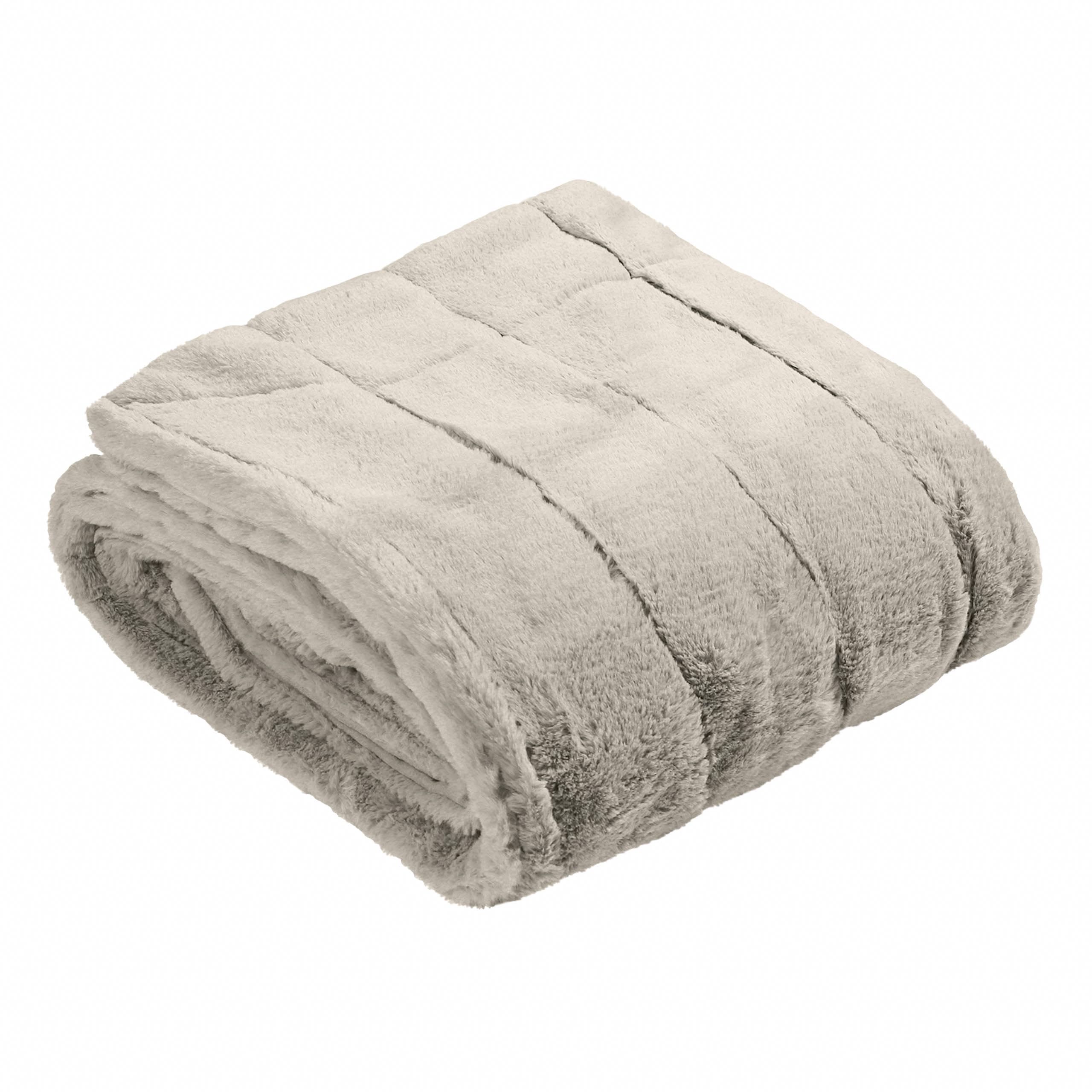 Paoletti Empress Faux Fur Throw - Grey - 200 x 140cm - Polyester