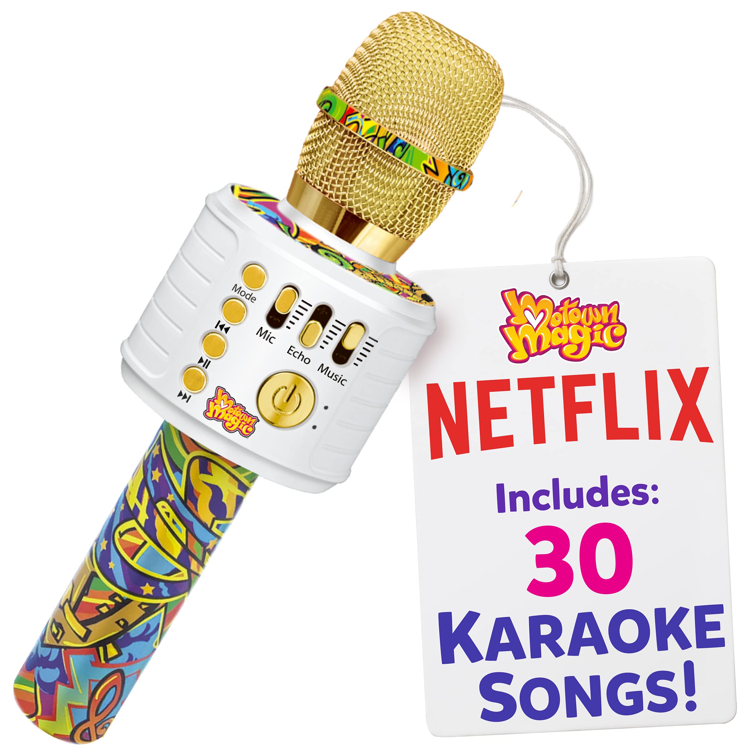 Motown Magic Bluetooth Karaoke Microphone with 30+ Pre-Loaded Motown Songs