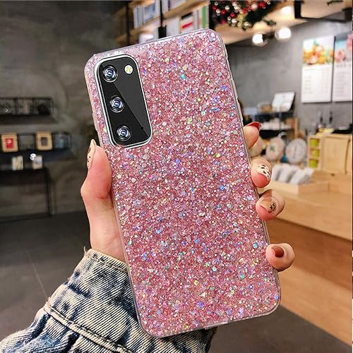 Miniatura 8 de AmazFCCY Funda para Galaxy S23 con purpurina, bonita funda protectora de goma TPU transparente para niñas y mujeres, funda protectora para Samsung