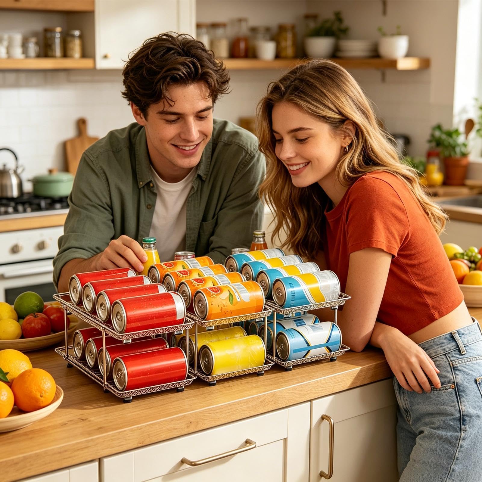 Genérico Organizador De Latas De Cocina Divisor Ajustable Impermeable | Estante De Almacenamiento De Latas Para Despensa Para Armario Cocina Inauguración Y Cumpleaños