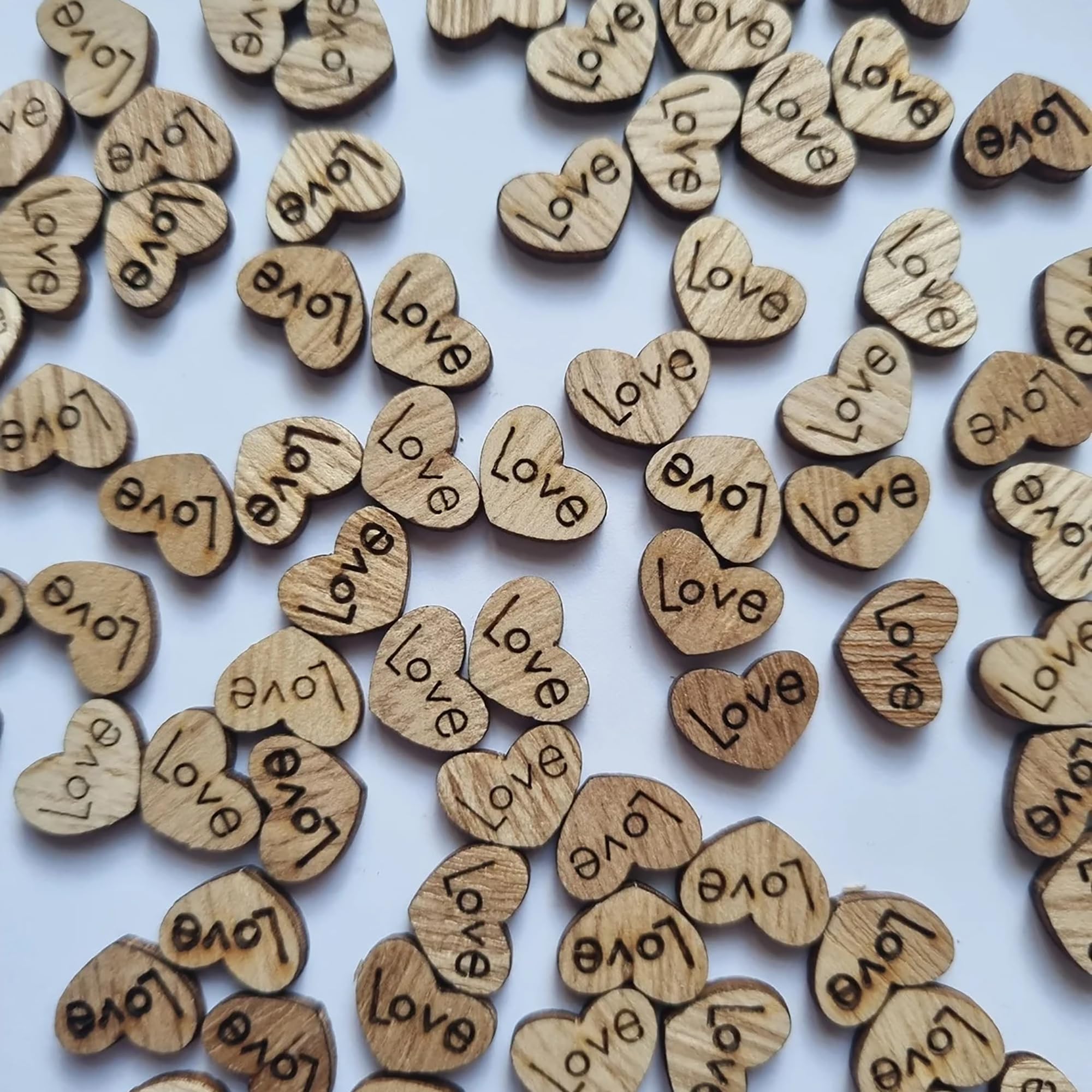 Cliths Pack of 40 Mini Wooden Love Hearts - Rustic Wedding Table Scatter, DIY Craft Accessories, Scrapbooking, Card Making Supplies, and Home Decor-image-34