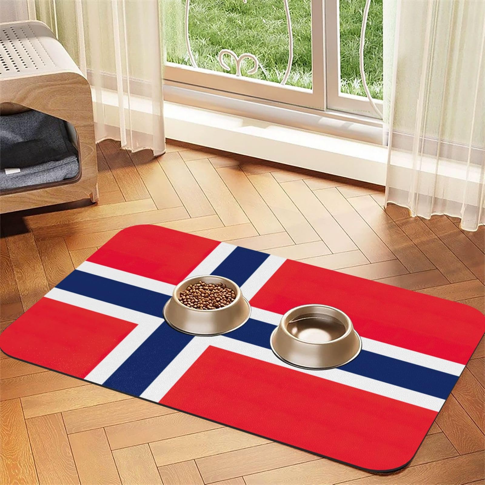 Tapis d'alimentation pour chien en cuir PU absorbant et caoutchouc durable
