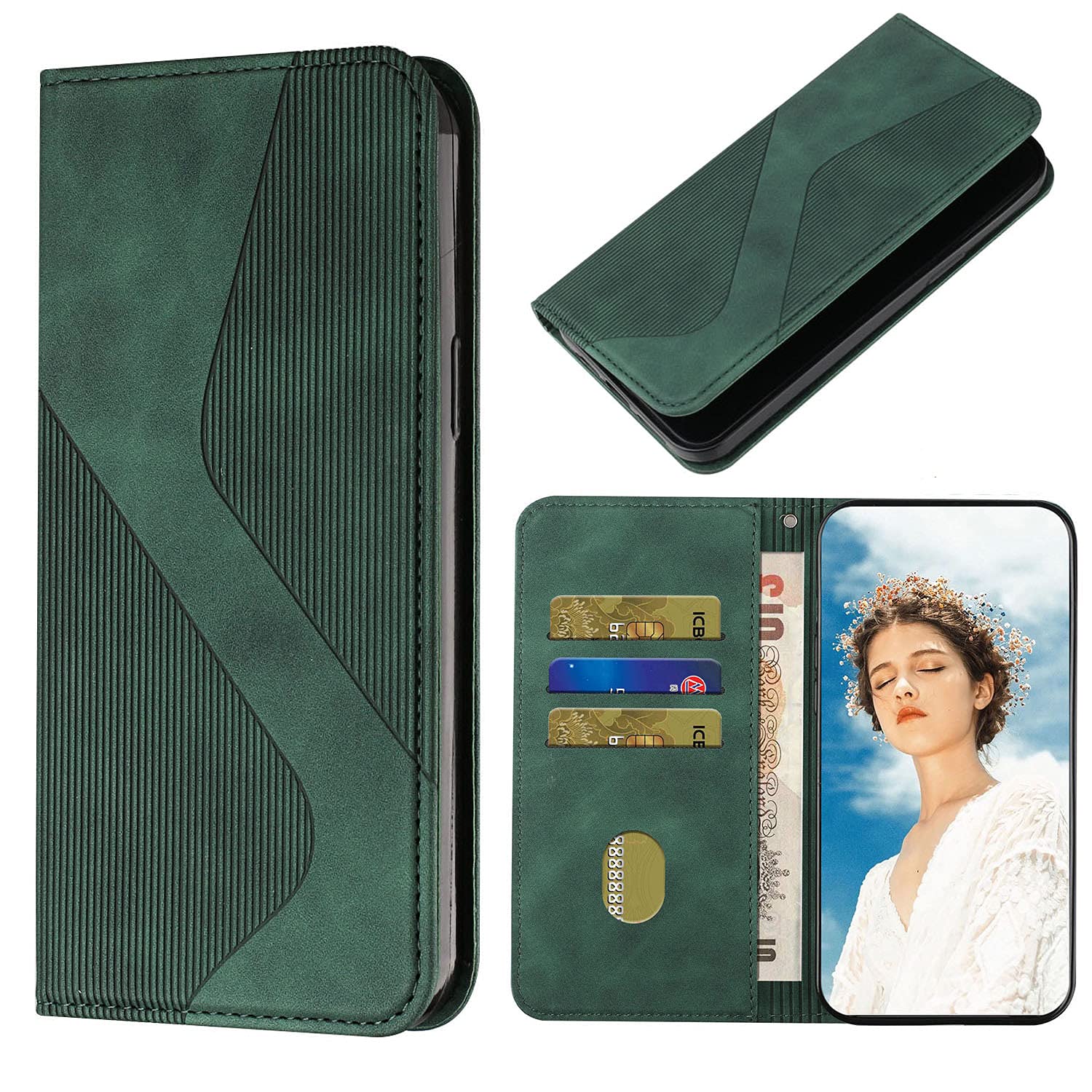 HAONANDE Flip Cover Per Huawei P40 Pro, Custodia Pelle PU a
