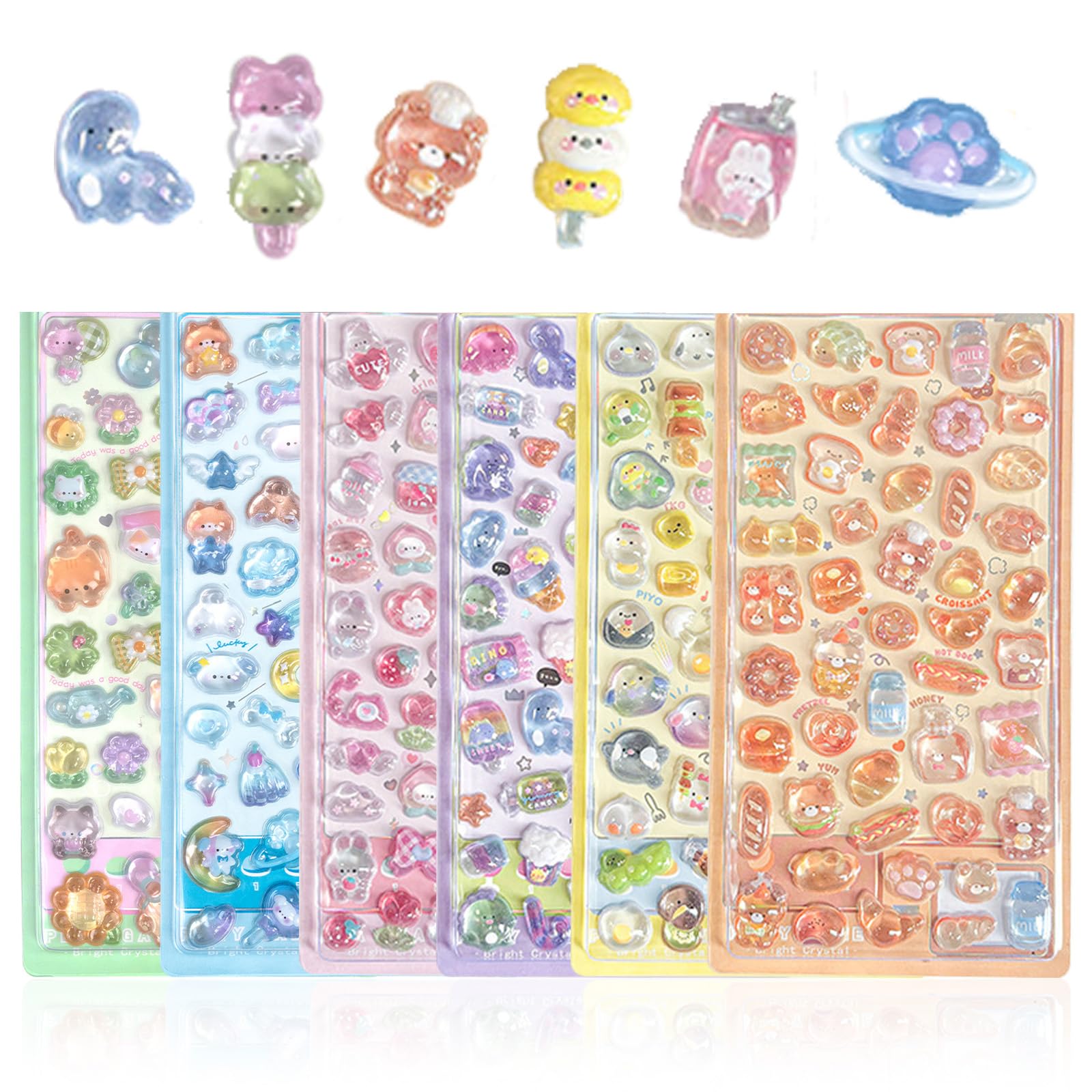 Ouvesaのストアを表示 【6枚セット】 3Dシール 立体 ぷくぷく 可愛い デコシール: 可愛らしさと機能性を両立したデコレーション — 価値あり？
