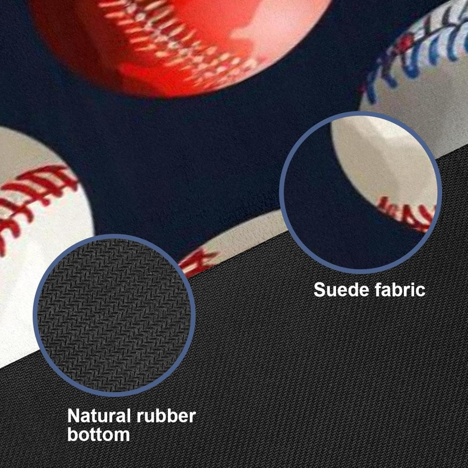 Yoga Towel, Baseball Pattern Non Slip Sweat Absorbent Hot Yoga Mat Towel for Hot Yoga, Pilates and Fitness - 72.8" x 26.8"