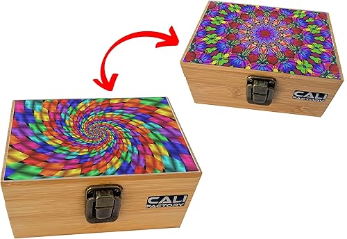 Miniatura 4 de Caja de bambú lenticular 3D, imagen lenticular abatible en caja de madera de bambú natural para organizar todos tus accesorios con tapa con bisagras