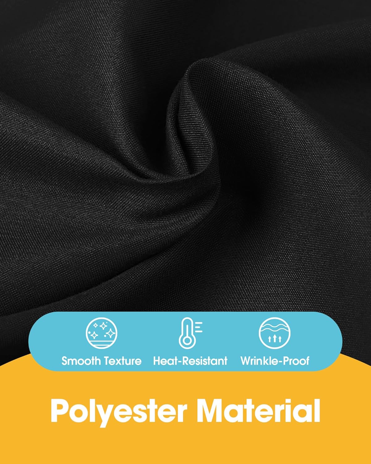 Black Fabric Rectangle Table Cloth - 6 Pack, 60" × 102" Washable Tablecloth for 5FT Tables, Wrinkle-Resistant & Heat-Proof Table Cover for Weddings, Dinners & Parties Black 102" X 60" Rectangle
