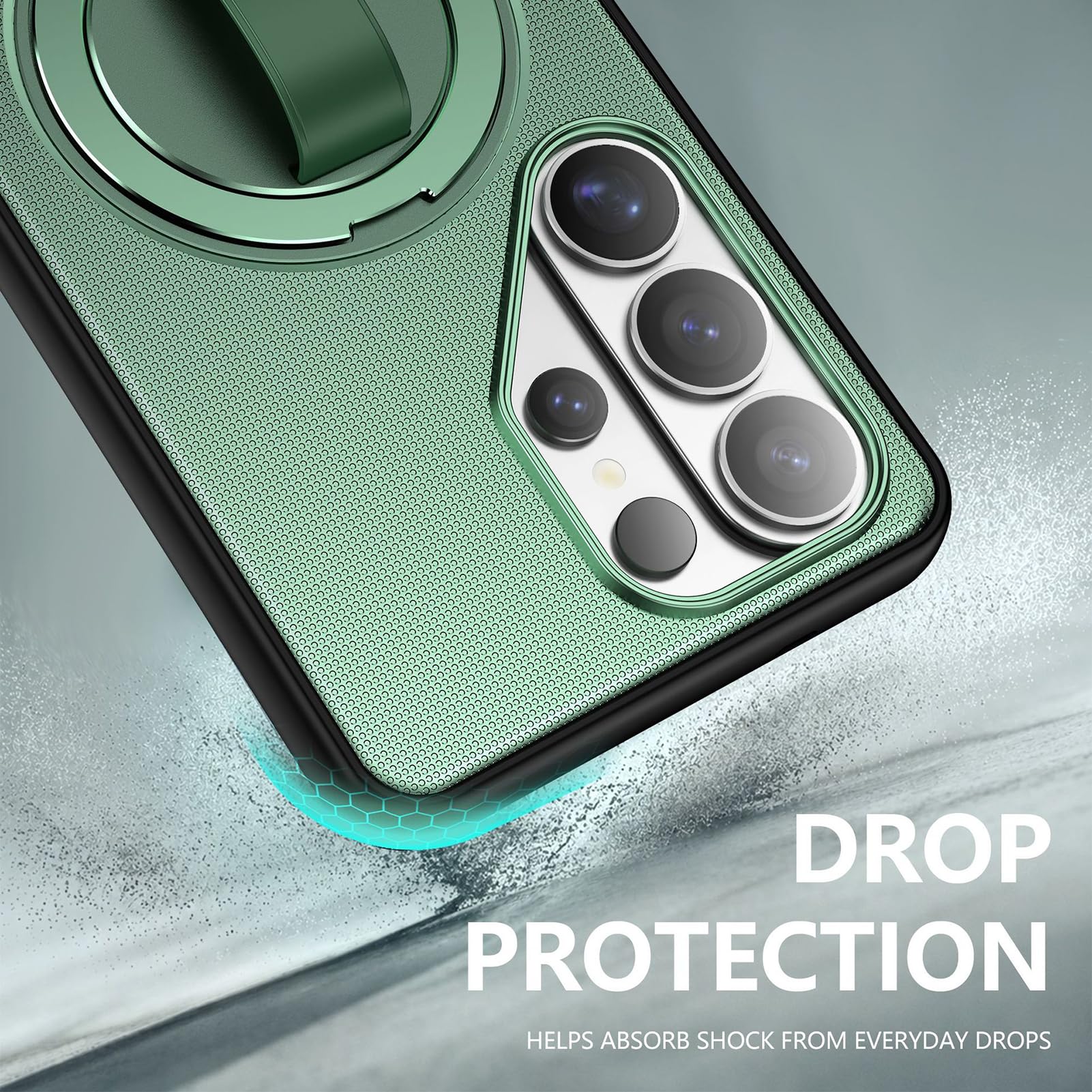 Magnetyczne etui do Samsung Galaxy S26 Ultra/S26+/S26, regulowany pasek na palec z pierścieniem ultra cienka obudowa ochronna na aparat, fioletowy, S26+