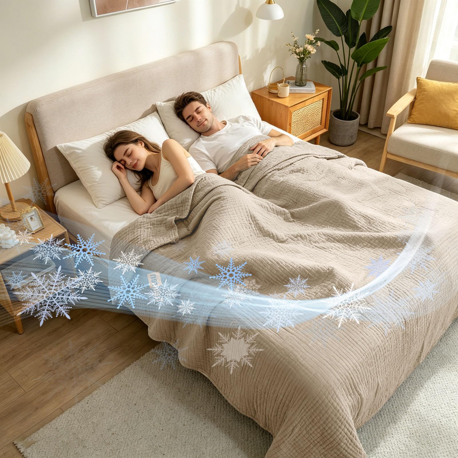 Generico Coperta di raffreddamento per l'estate, con tecnologia, perfetta per sudorazione notturna e per chi dorme caldo