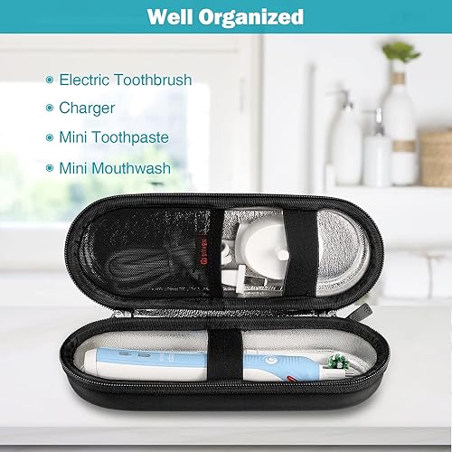 Miniatura 3 de SITHON Funda de viaje rígida para Oral-BOral-B Pro SmartseriesPhilips Sonicare cepillo de dientes eléctrico protector limpio, funda protectora a