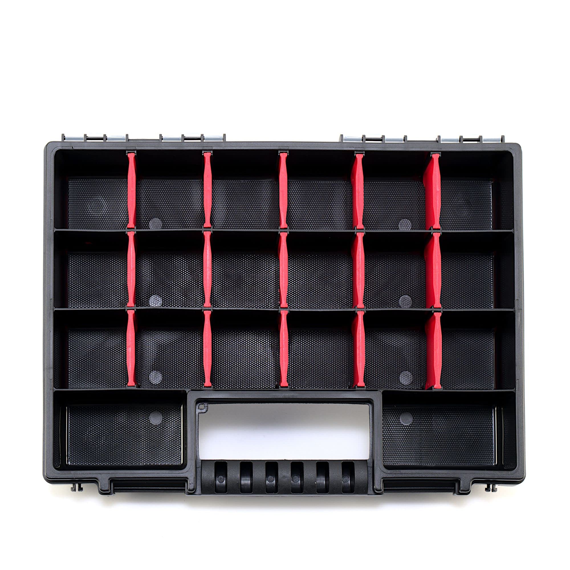 Kistenberg 10x Sortimentskasten NORS14 Sortierbox Set Sortierkasten Kleinteilemagazin Mit Trennstegen Mit komfortablem und stabilem Griff Durchsichtiger Deckel Kunststoff 34,4 x 24,9 x 5 cm
