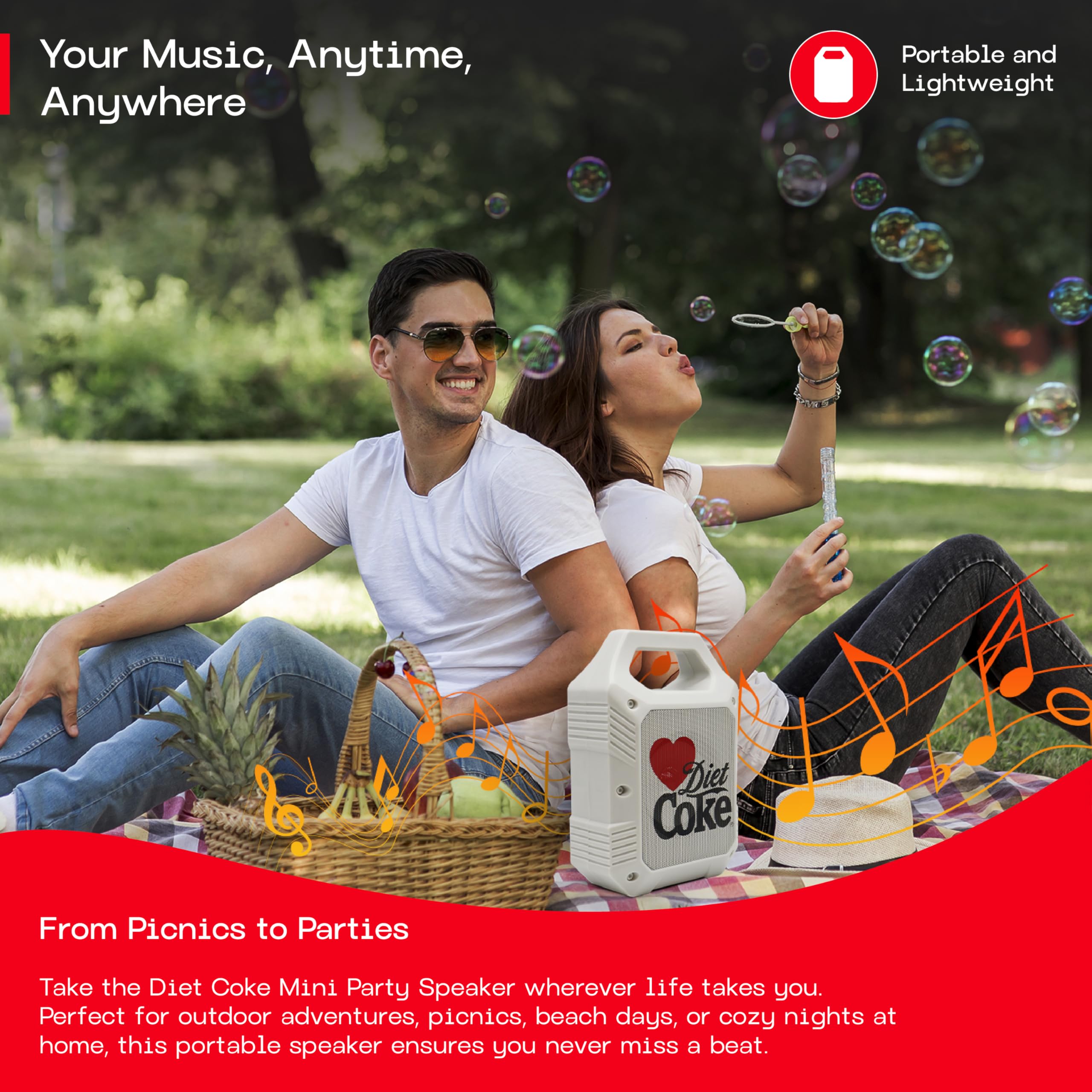 Amazon.com: Diet Coke Portable Bluetooth 5.4 Speaker with Handle
