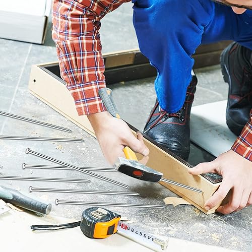 Miniatura 3 de Hicarer Paquete de 100 estacas de metal de 12 pulgadas con estacas de anclaje para jardín para estacas de césped artificial, bordes de