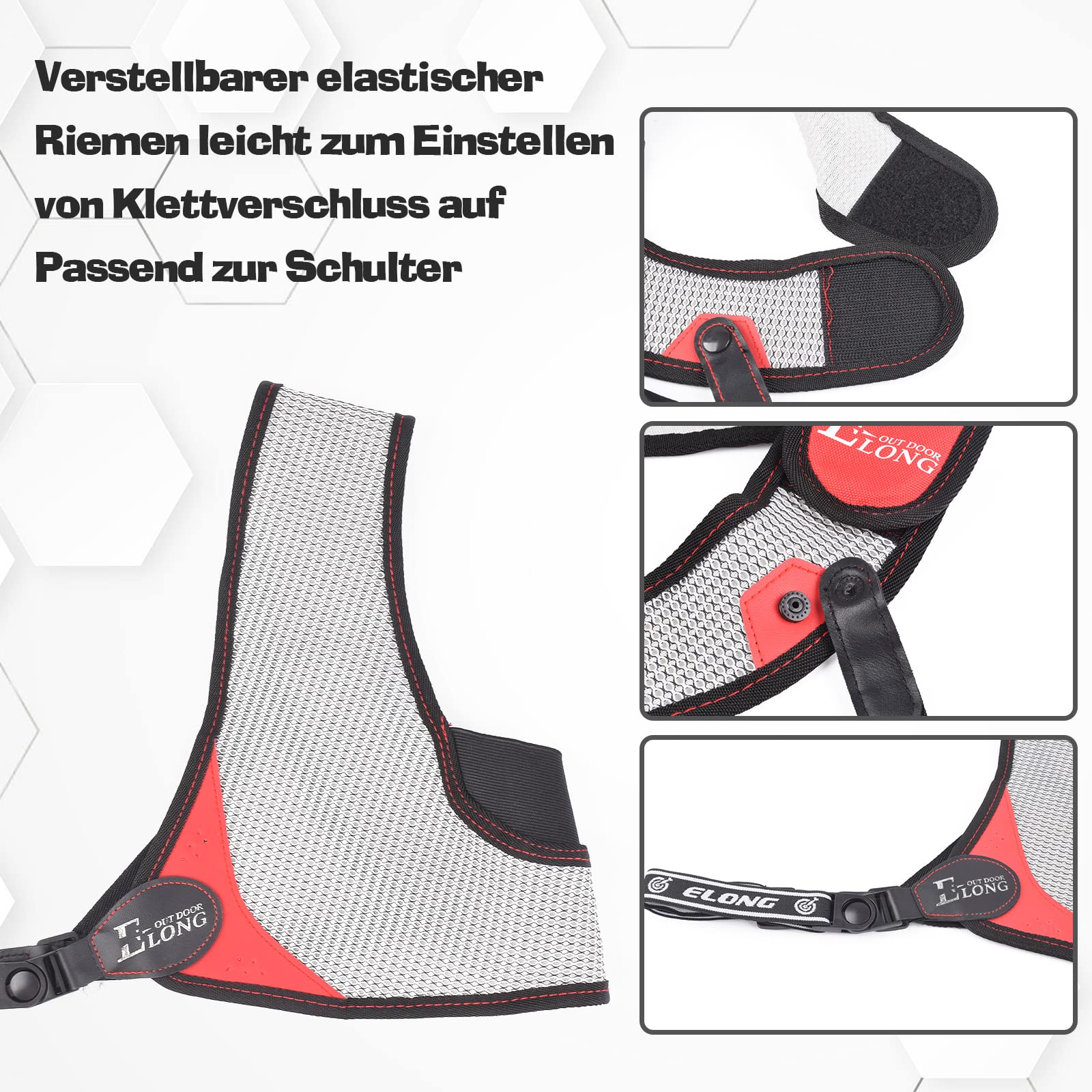 Bogenschießen-Brustschutz Verbesserte Version, schwarz, verstellbar, einfaches Nylon-Mesh, Bogenschießen-Brustschutz, freie Größe, Outdoor-Sport, Jagd, Schießen, Brustschutz